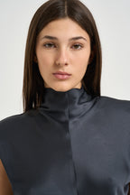 Abito donna mini smanicato grigio antracite 31211311 80 FEDERICA TOSI 