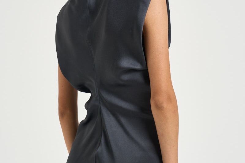 Abito donna mini smanicato grigio antracite 31211311 80 FEDERICA TOSI 