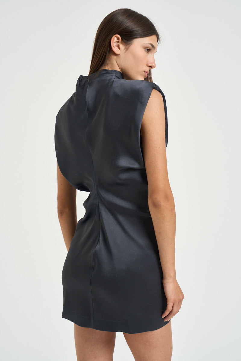Abito donna mini smanicato grigio antracite 31211311 80 FEDERICA TOSI 