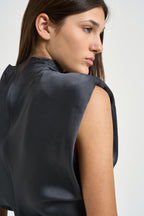 Abito donna mini smanicato grigio antracite 31211311 80 FEDERICA TOSI 