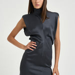 Abito donna mini smanicato grigio antracite 31211311 80 FEDERICA TOSI 