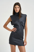 Abito donna mini smanicato grigio antracite 31211311 80 FEDERICA TOSI 