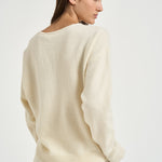 Maglia donna con design incrociato avorio 32001351 02 FEDERICA TOSI 