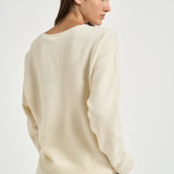Maglia donna con design incrociato avorio 32001351 02 FEDERICA TOSI 