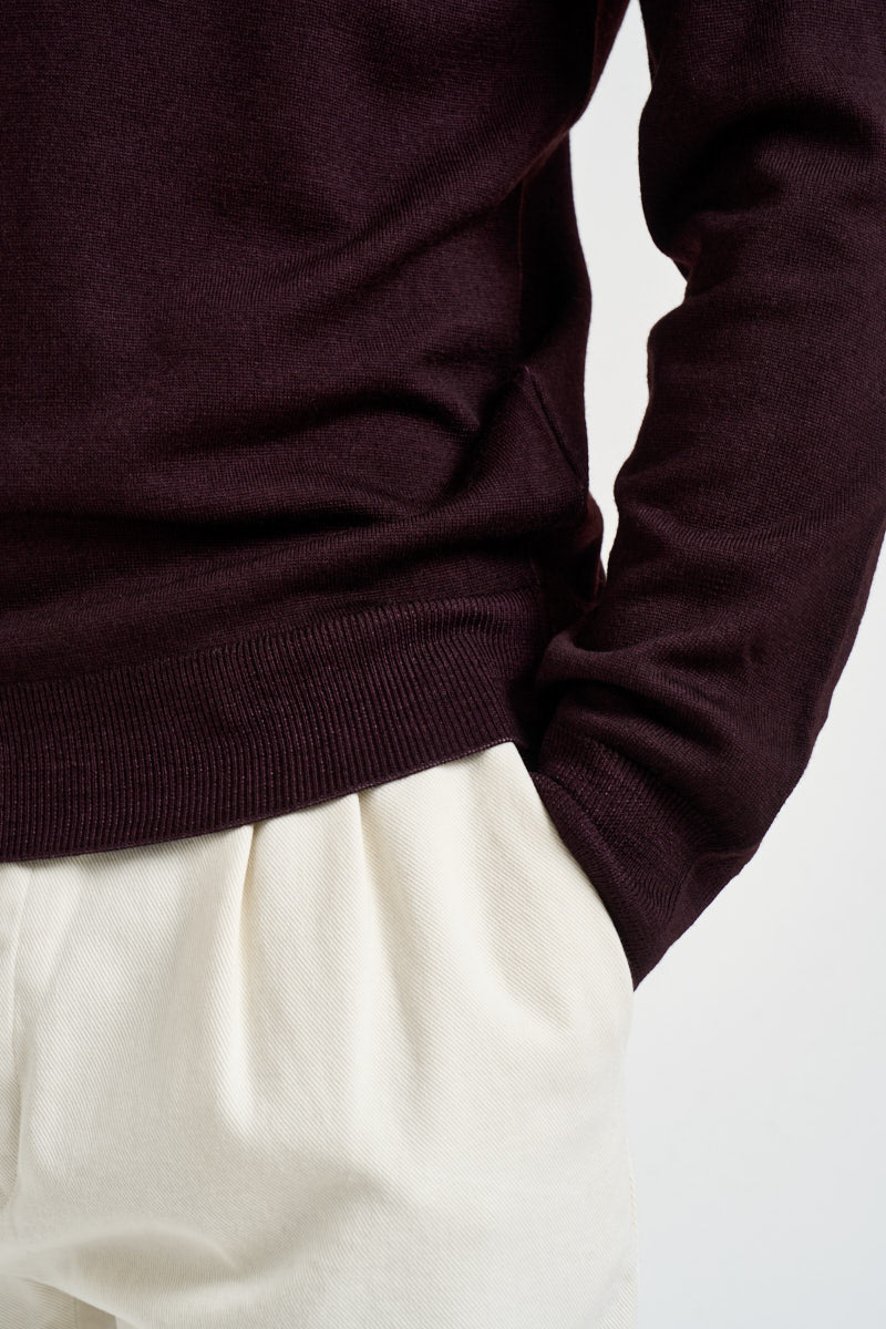 Maglione uomo dolcevita in lana merino bordeaux DV1ML WM12RV380 FILIPPO DE LAURENTIIS 