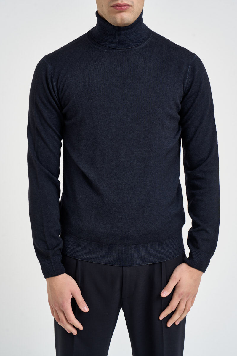 Maglione uomo dolcevita blu navy DV1ML WM12RV890 FILIPPO DE LAURENTIIS 