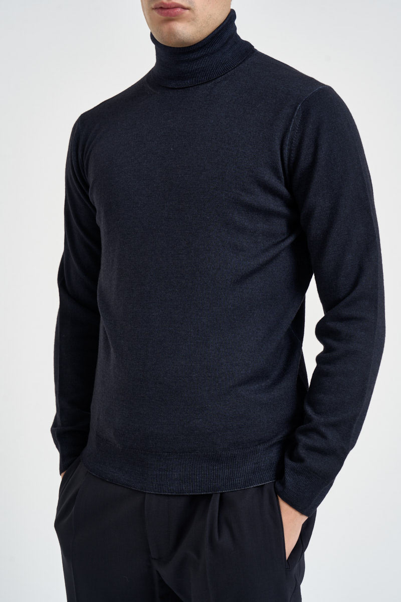 Maglione uomo dolcevita blu navy DV1ML WM12RV890 FILIPPO DE LAURENTIIS 