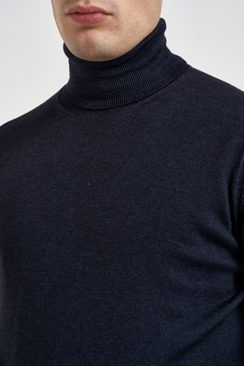Maglione uomo dolcevita blu navy DV1ML WM12RV890 FILIPPO DE LAURENTIIS 
