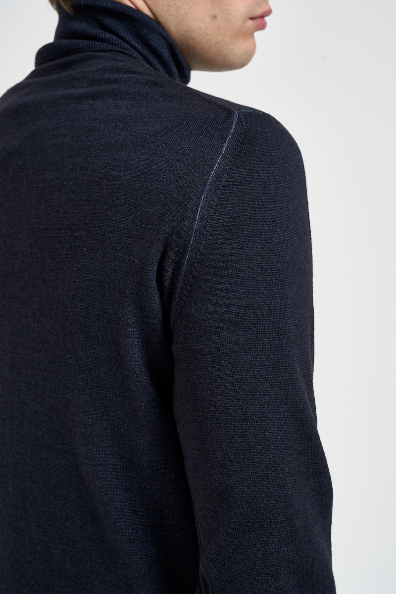 Maglione uomo dolcevita blu navy DV1ML WM12RV890 FILIPPO DE LAURENTIIS 