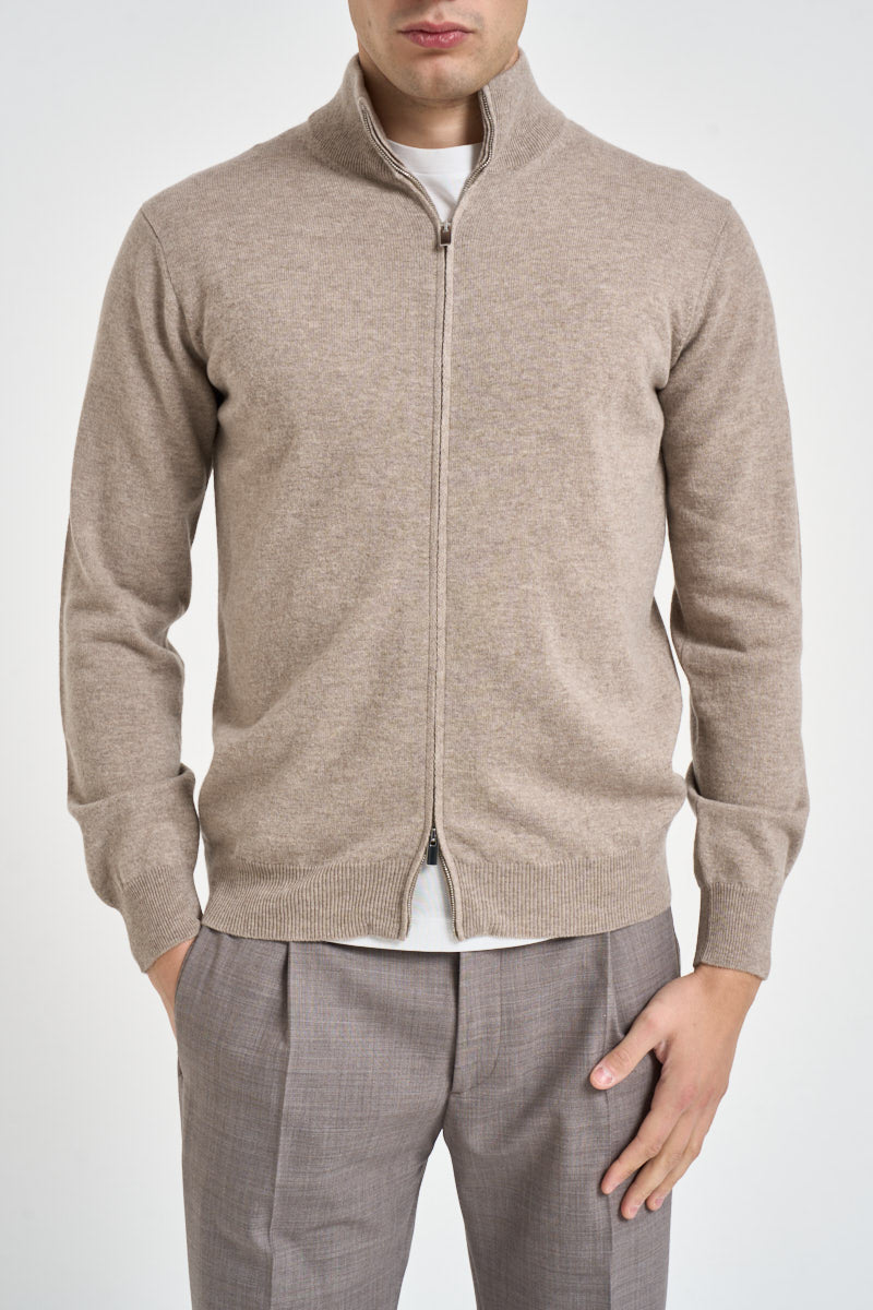Cardigan uomo full-zip beige FZ1ML WC12R061 FILIPPO DE LAURENTIIS 