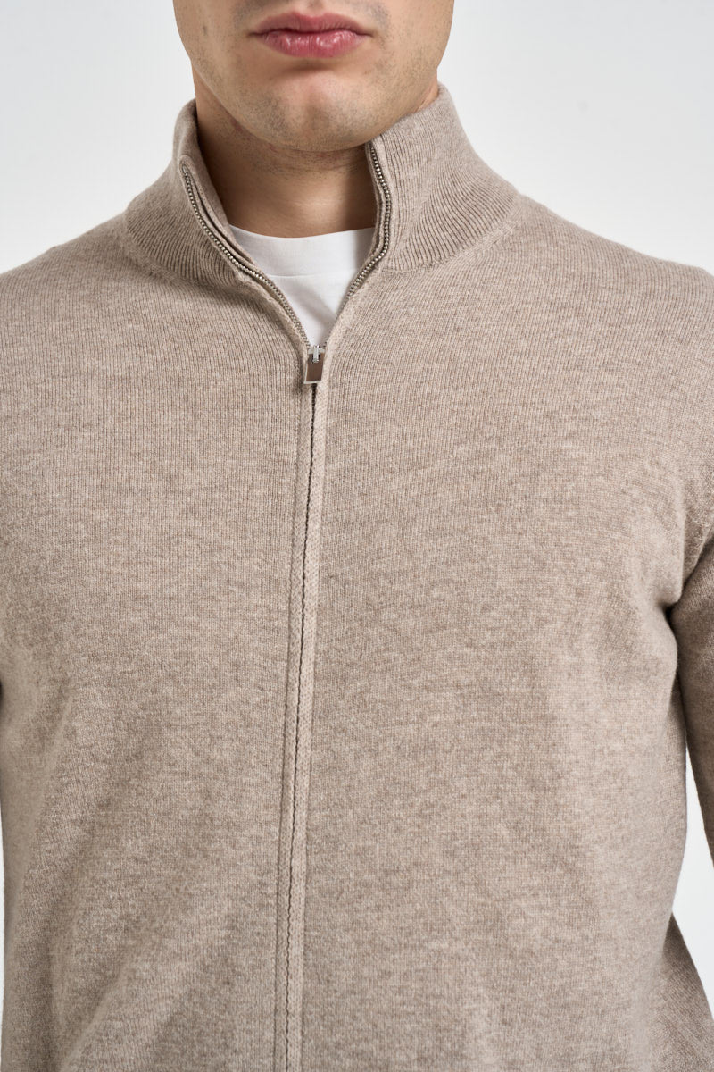 Cardigan uomo full-zip beige FZ1ML WC12R061 FILIPPO DE LAURENTIIS 
