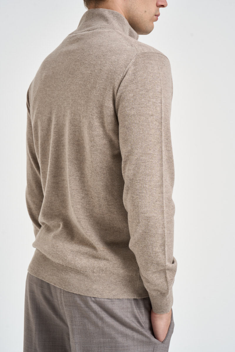 Cardigan uomo full-zip beige FZ1ML WC12R061 FILIPPO DE LAURENTIIS 