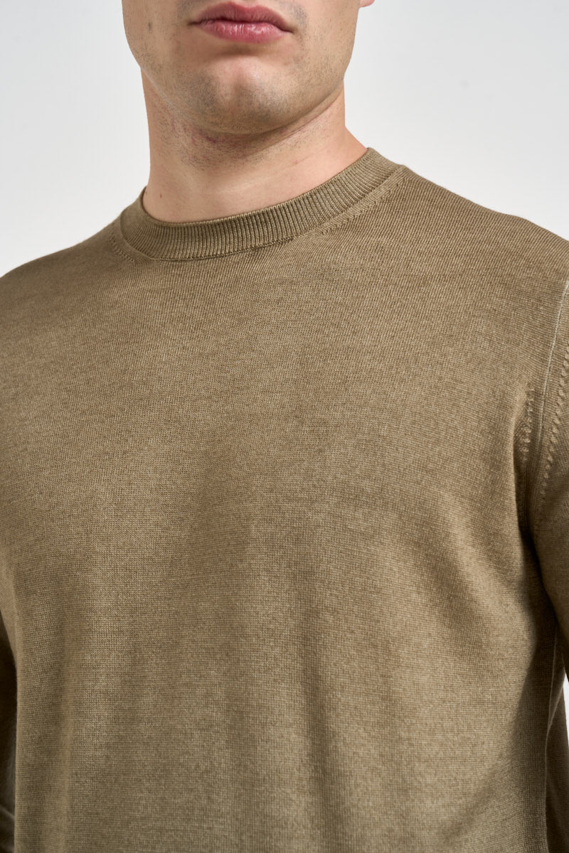 Maglione uomo girocollo in lana beige GC1MLL WM12RV080 FILIPPO DE LAURENTIIS 