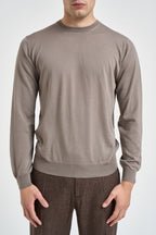 Maglia uomo girocollo in lana merino tortora GC1ML RM16R922 FILIPPO DE LAURENTIIS 