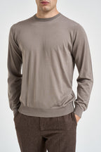 Maglia uomo girocollo in lana merino tortora GC1ML RM16R922 FILIPPO DE LAURENTIIS 