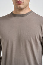 Maglia uomo girocollo in lana merino tortora GC1ML RM16R922 FILIPPO DE LAURENTIIS 