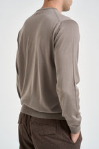 Maglia uomo girocollo in lana merino tortora GC1ML RM16R922 FILIPPO DE LAURENTIIS 