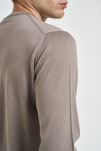 Maglia uomo girocollo in lana merino tortora GC1ML RM16R922 FILIPPO DE LAURENTIIS 