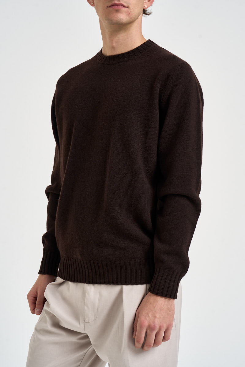 Maglione uomo girocollo marrone scuro GC3ML WC7R289 FILIPPO DE LAURENTIIS 