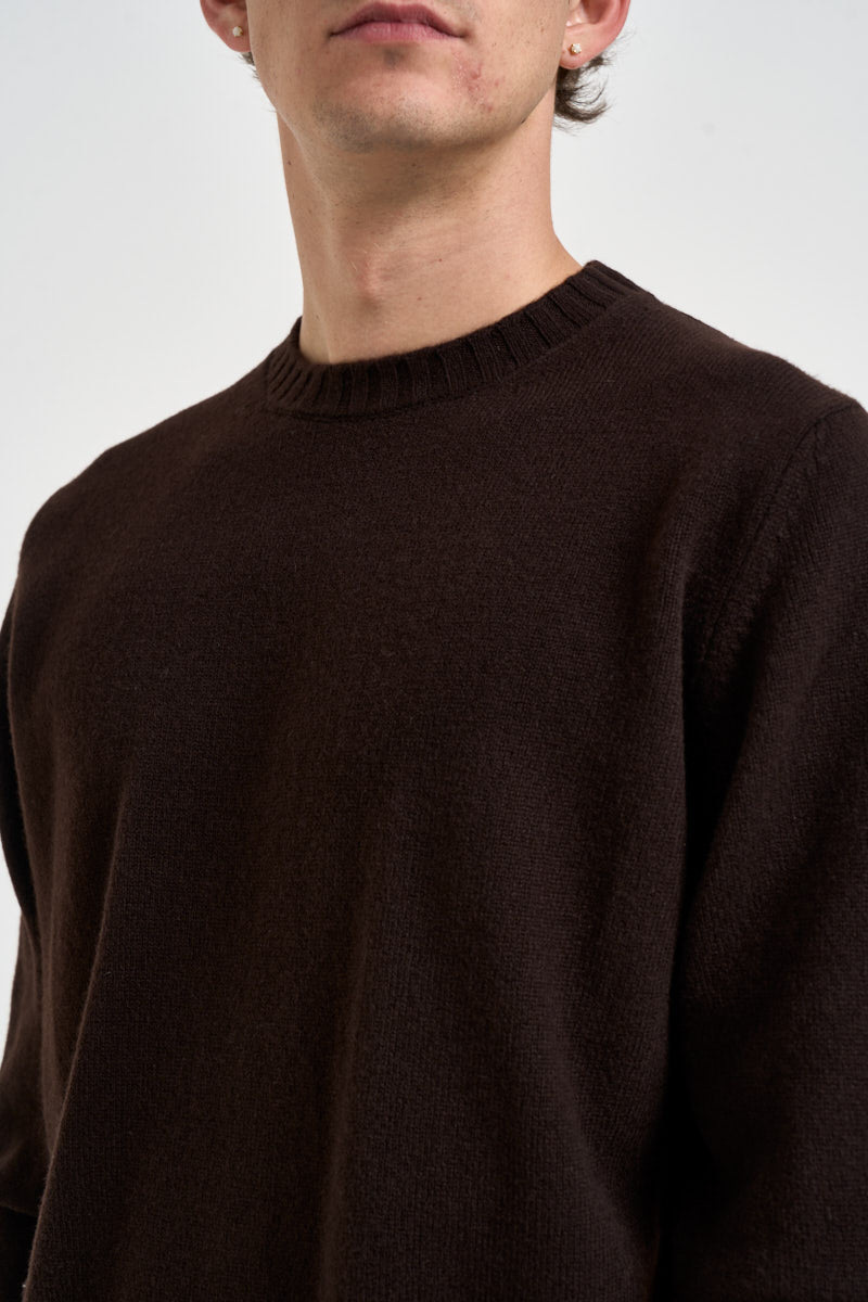 Maglione uomo girocollo marrone scuro GC3ML WC7R289 FILIPPO DE LAURENTIIS 