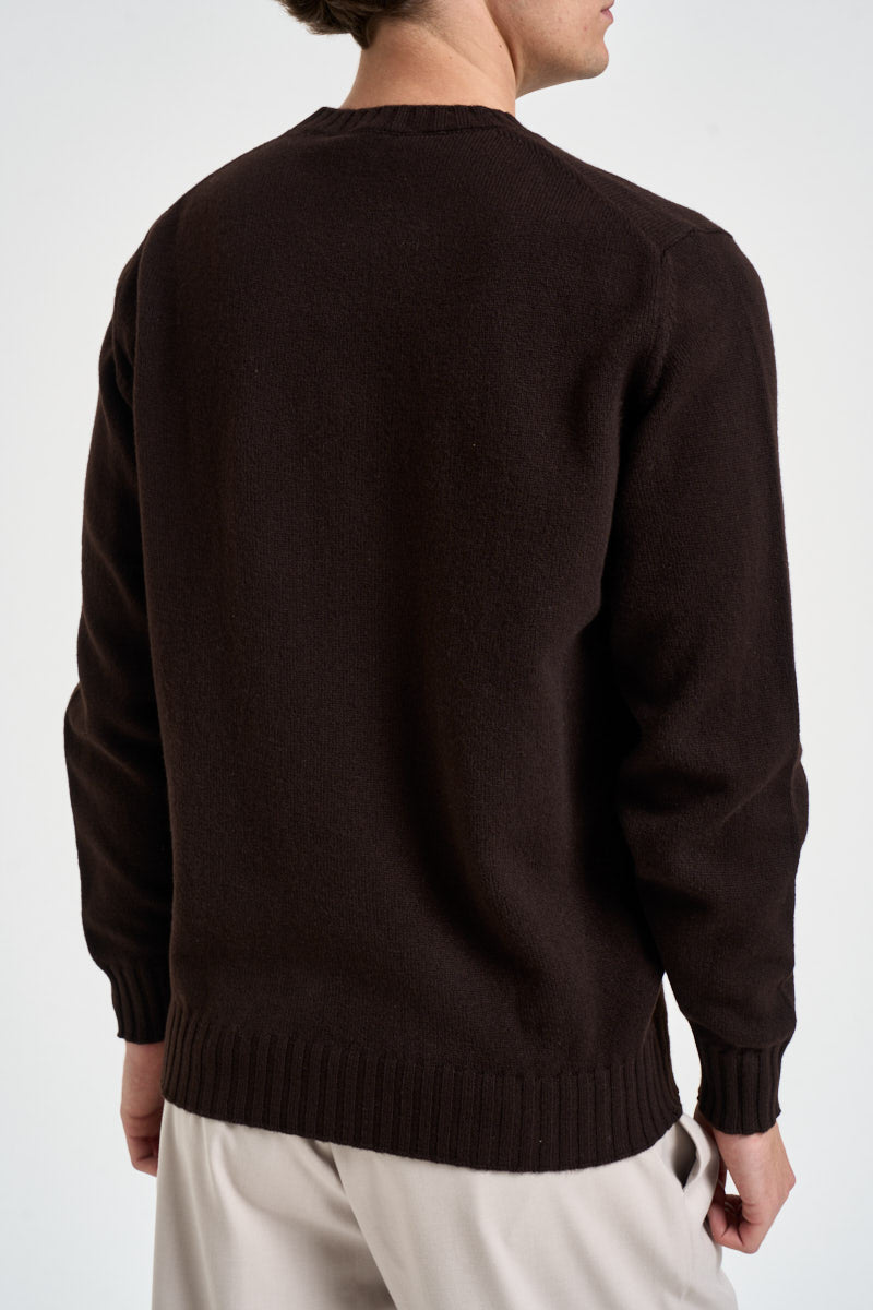 Maglione uomo girocollo marrone scuro GC3ML WC7R289 FILIPPO DE LAURENTIIS 