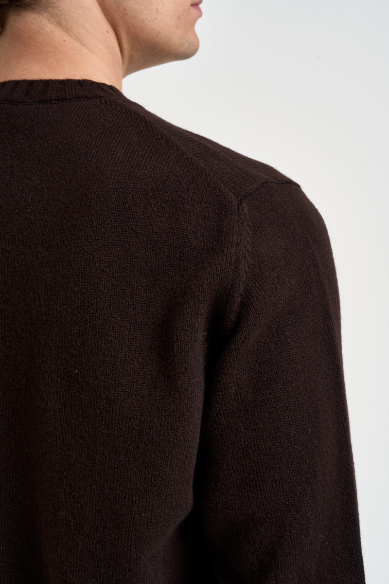 Maglione uomo girocollo marrone scuro GC3ML WC7R289 FILIPPO DE LAURENTIIS 