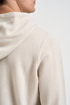 Felpa uomo in maglia con cappuccio panna HO1ML2A WC12R030 FILIPPO DE LAURENTIIS 