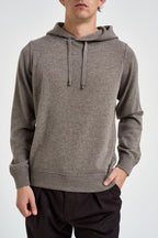 Felpa uomo in maglia con cappuccio tortora HO1ML2A WC12R920 FILIPPO DE LAURENTIIS 