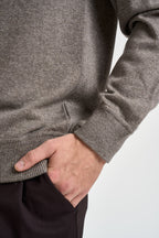 Felpa uomo in maglia con cappuccio tortora HO1ML2A WC12R920 FILIPPO DE LAURENTIIS 