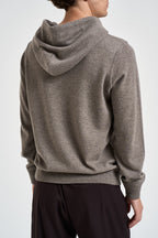 Felpa uomo in maglia con cappuccio tortora HO1ML2A WC12R920 FILIPPO DE LAURENTIIS 