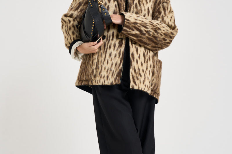 Giacca donna doppiopetto animalier 15303 GOLD FORTE FORTE 
