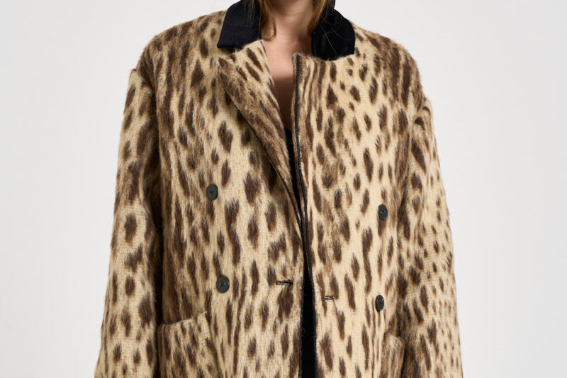 Giacca donna doppiopetto animalier 15303 GOLD FORTE FORTE 