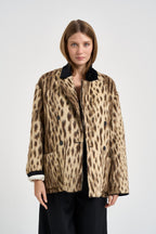 Giacca donna doppiopetto animalier 15303 GOLD FORTE FORTE 