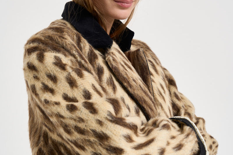 Giacca donna doppiopetto animalier 15303 GOLD FORTE FORTE 