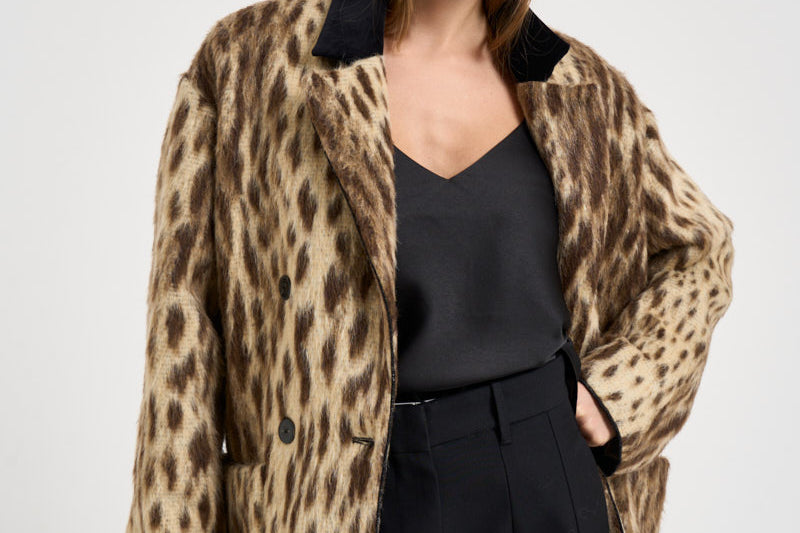 Giacca donna doppiopetto animalier 15303 GOLD FORTE FORTE 