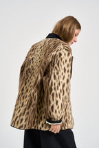 Giacca donna doppiopetto animalier 15303 GOLD FORTE FORTE 