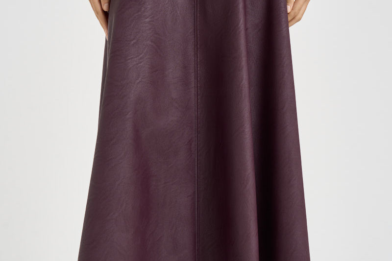 Gonna donna midi in ecopelle bordeaux 15312 BORDEAUX FORTE FORTE 