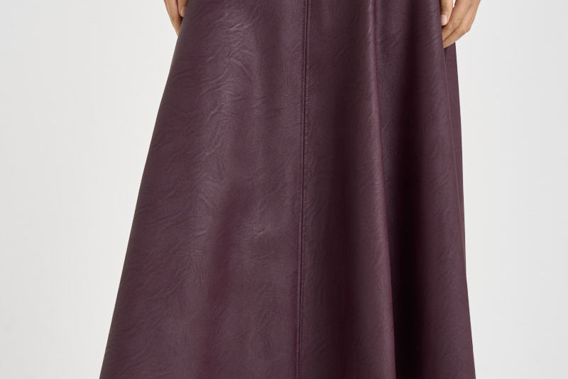 Gonna donna midi in ecopelle bordeaux 15312 BORDEAUX FORTE FORTE 