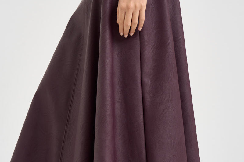 Gonna donna midi in ecopelle bordeaux 15312 BORDEAUX FORTE FORTE 