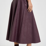 Gonna donna midi in ecopelle bordeaux 15312 BORDEAUX FORTE FORTE 