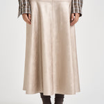 Gonna donna midi in ecopelle bianco latte 15312 PLATINO FORTE FORTE 