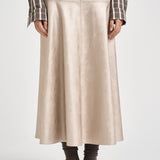 Gonna donna midi in ecopelle bianco latte 15312 PLATINO FORTE FORTE 