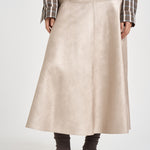 Gonna donna midi in ecopelle bianco latte 15312 PLATINO FORTE FORTE 