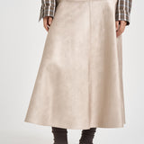 Gonna donna midi in ecopelle bianco latte 15312 PLATINO FORTE FORTE 