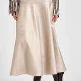 Gonna donna midi in ecopelle bianco latte 15312 PLATINO FORTE FORTE 