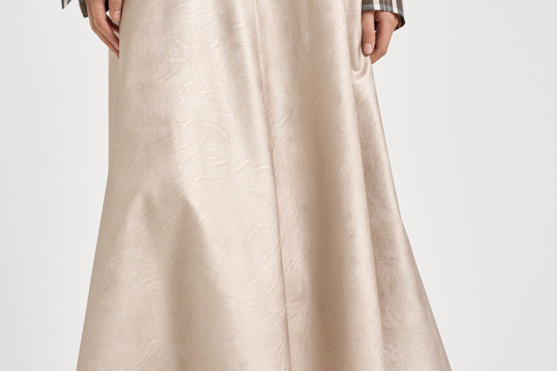 Gonna donna midi in ecopelle bianco latte 15312 PLATINO FORTE FORTE 