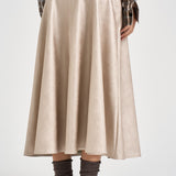 Gonna donna midi in ecopelle bianco latte 15312 PLATINO FORTE FORTE 