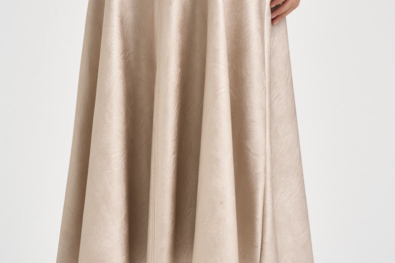 Gonna donna midi in ecopelle bianco latte 15312 PLATINO FORTE FORTE 