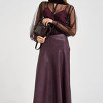 Camicia donna in tulle lavallisre fondente 15389 FONDANT FORTE FORTE 