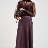 Camicia donna in tulle lavallisre fondente 15389 FONDANT FORTE FORTE 